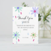 Pastel Flowers | Authentic Hand Drawn Baby shower Bedankkaart (Staand voorkant)