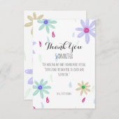 Pastel Flowers | Authentic Hand Drawn Baby shower Bedankkaart (Voorkant / Achterkant)