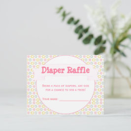 Pastel Flowers Baby shower Luier Raffle Tickets Informatiekaartje