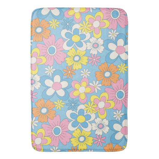 Pastel Flowers Bathroom Mat - Mix & Match Design (Voorkant Verticaal)