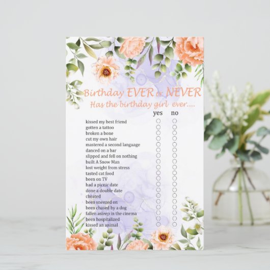 Pastel Flowers Birthday Ever of Nooit Game (Staand voorkant)