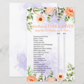 Pastel Flowers Birthday Ever of Nooit Game (Voorkant / Achterkant)