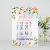 Pastel Flowers Birthday Word Search Game (Staand voorkant)