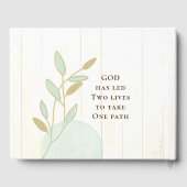 Pastel Flowers Blauw Roze Goud Waterverf Gastenboek (Achterkant)