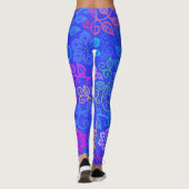 Pastel Flowers Blue Leggings (Achterkant)