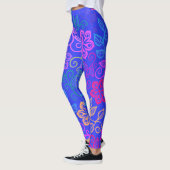 Pastel Flowers Blue Leggings (Links)