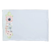 Pastel Flowers Blue Pillow Hoesje Kussensloop (Voorkant)