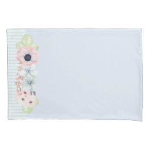 Pastel Flowers Blue Pillow Hoesje
