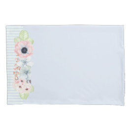 Pastel Flowers Blue Pillow Hoesje Kussensloop