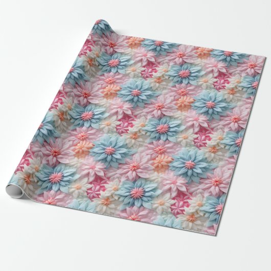 Pastel Flowers Cadeaupapier (Uitgerold)