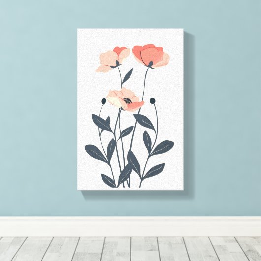 Pastel Flowers Canvas Afdruk (Insitu (Houten vloer))