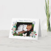 Pastel Flowers Custom Photo Moederdag Kaart (Voorkant)