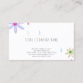 Pastel Flowers | Eenvoudige naam Monogram Visitekaartje (Achterkant)