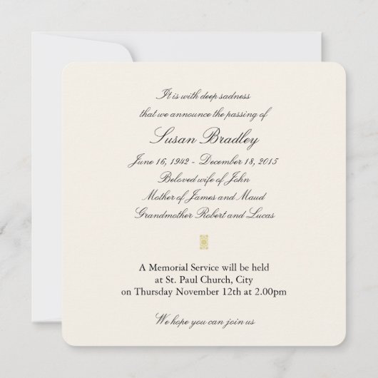 Pastel  Flowers Funeral Celebration of Life Aankondiging (Achterkant)