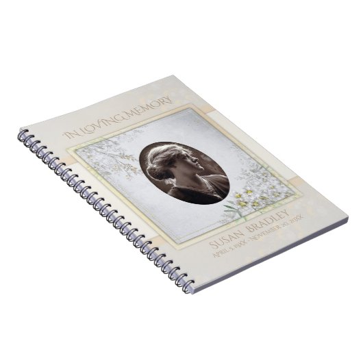 Pastel  Flowers Funeral Memorial Guest Book Notitieboek (Rechterzijde)