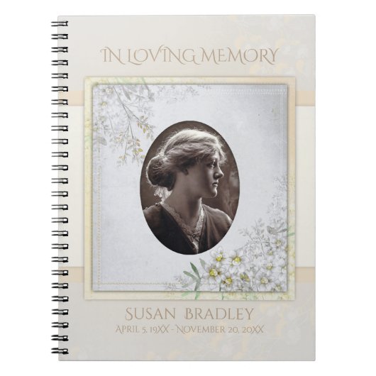 Pastel  Flowers Funeral Memorial Guest Book Notitieboek (Voorkant)