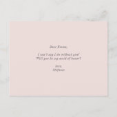 Pastel Flowers Glitter Maid of Honor proposal Uitnodiging Briefkaart (Achterkant)