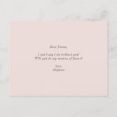Pastel Flowers Glitter Matron of Honor proposal Uitnodiging Briefkaart (Achterkant)