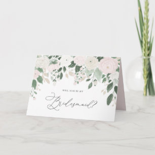Pastel Flowers Glitter zal je mijn Bridesmaid zijn Kaart