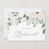 Pastel Flowers Glitter zal je mijn Bridesmaid zijn Kaart (Voorkant)