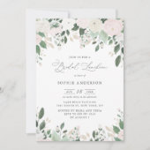Pastel Flowers Gold Glitter Leaves Bridal Luncheon Kaart (Voorkant)