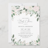 Pastel Flowers Gold Glitter leest Baby shower Kaart (Voorkant)