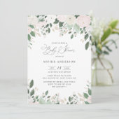 Pastel Flowers Gold Glitter leest Baby shower Kaart (Staand voorkant)