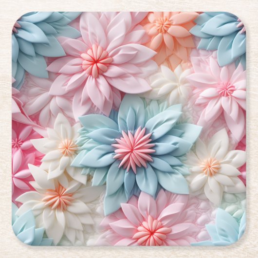 Pastel Flowers Kartonnen Onderzetters (Voorkant)
