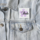 Pastel Flowers Lila Bride Tshirts en Gifts Vierkante Button 5,1 Cm (In situ)
