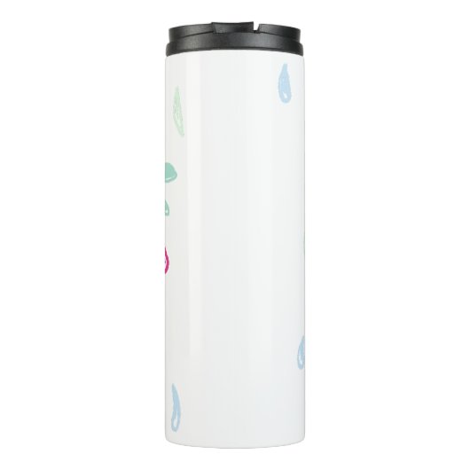 Pastel Flowers | Naam Monogram Thermosbeker (Achterkant)