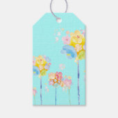 Pastel Flowers op Aqua Background Gift Label Cadeaulabel (Voorkant)