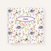 Pastel Flowers Oranje Swirls Butterfly Journal Notitieboek (Voorkant)