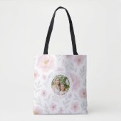 Pastel Flowers&Photo - Gepersonaliseerde Moederdag Tote Bag (Voorkant)