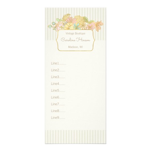 Pastel Flowers Rack Kaart met Faux Gold Effect (Voorkant)