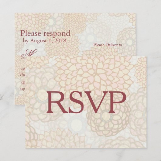 Pastel Flowers RSVP Uitnodiging Briefkaart (Voorkant / Achterkant)
