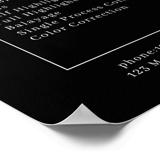 Pastel Flowers Salon Prijslijst Poster (Hoek)