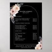 Pastel Flowers Salon Prijslijst Poster (Voorkant)