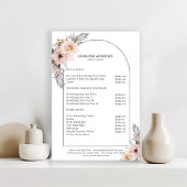 Pastel Flowers Salon Prijslijst Poster