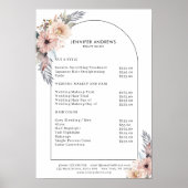 Pastel Flowers Salon Prijslijst Poster (Voorkant)