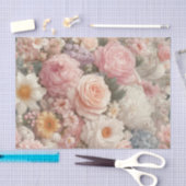 Pastel Flowers Shabby Chic Roos Bloemen Bruiloft Tissuepapier (Craft)