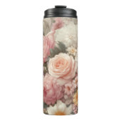 Pastel Flowers Shabby Chic Roos Bloemen Thermosbeker (Voorkant)