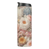 Pastel Flowers Shabby Chic Roos Bloemen Thermosbeker (Geroteerd rechts)