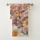 Pastel Flowers Shabby Chic Roos Bloemmotief Bad Handdoek (Insitu)
