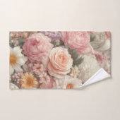 Pastel Flowers Shabby Chic Roos Bloemmotief Bad Handdoek (Handdoek)