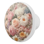 Pastel Flowers Shabby Chic Roos Bloemmotief Keramische Knop (Rechts)