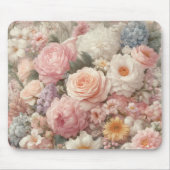 Pastel Flowers Shabby Chic Roos Bloemmotief Muismat (Voorkant)
