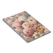 Pastel Flowers Shabby Chic Roos Bloemmotief Notitieboek (Rechterzijde)