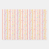 Pastel Flowers Stripes Bruids Baby shower Meisjes Inpakpapier Vel (Voorkant 3)