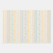 Pastel Flowers Stripes Bruids Baby shower Meisjes Inpakpapier Vel (Voorkant 2)