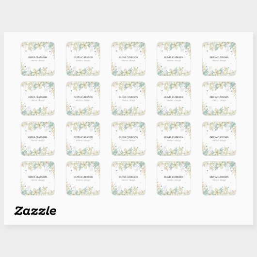 Pastel Flowers Vierkante Sticker (Vel)
